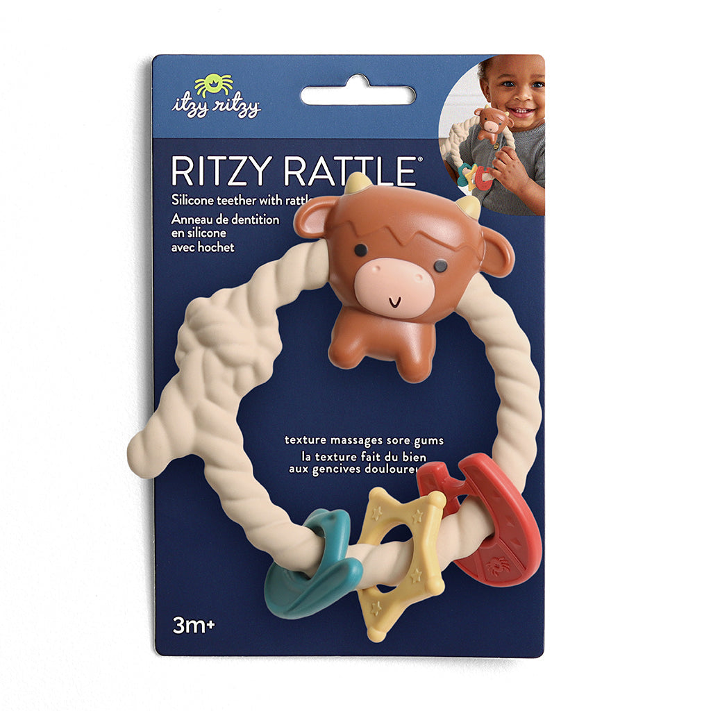 Teething ring rattles