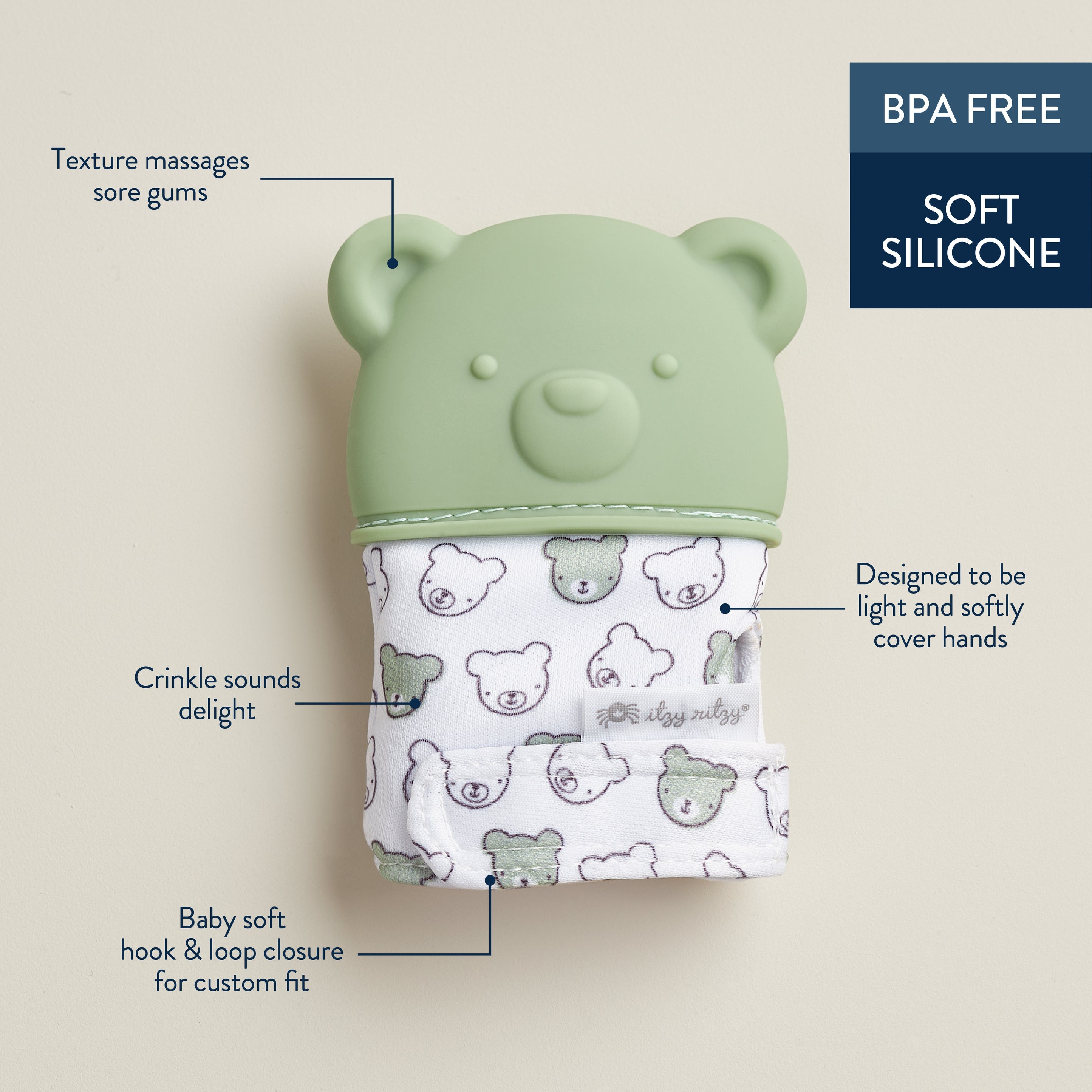 Itzy mitt teething mittens