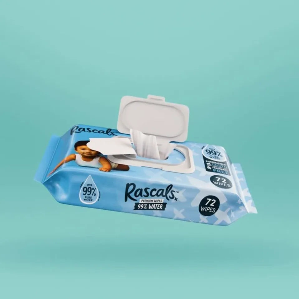 Rascals waterwipes (3×72ply 216 wipes